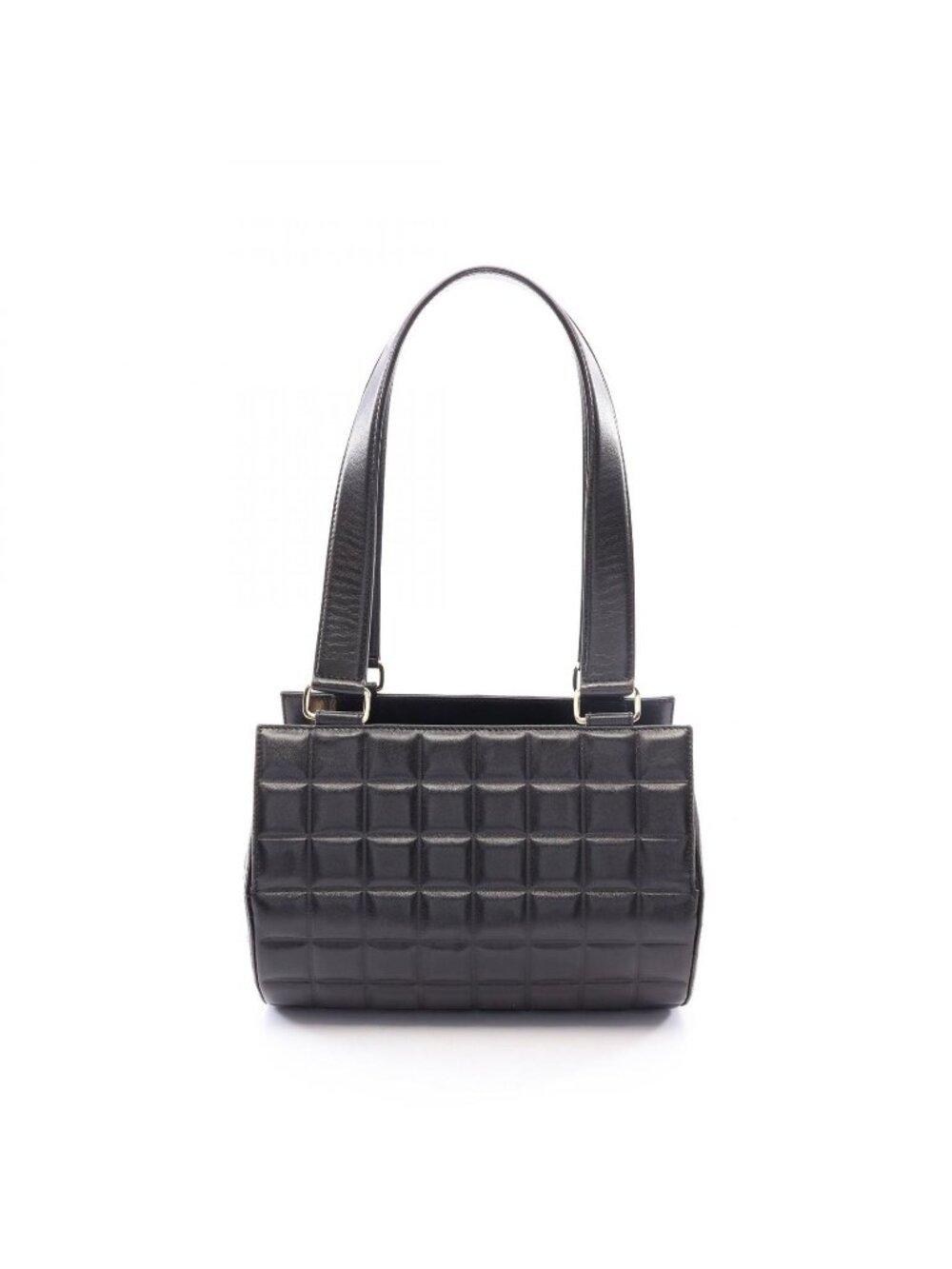 Chanel Handbag Choco Bar Black Lambskin Handle Bag